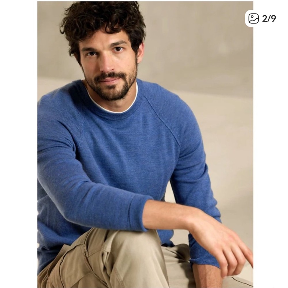 Banana Republic Italian Merino Wool Crewneck Sweater | Blue | Size L